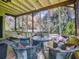 Comfortable screened-in porch with wicker chairs, a ceiling fan, and a swing, offering a relaxing outdoor space at 3471 Whitner Way, Sanford, FL 32773