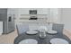 Open kitchen and dining area featuring modern appliances, granite counters, and stylish decor at 993 King Parc Rd, Orange City, FL 32763