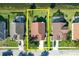 Aerial view of home showing property boundaries, roof, and surrounding landscaping at 136 Majestic Forest Run, Sanford, FL 32771