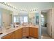 Bathroom vanity featuring double sinks and plenty of counter space at 136 Majestic Forest Run, Sanford, FL 32771