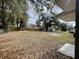 Large backyard with mature trees and partial fence, offering potential for customization and privacy at 1416 Braebury Dr, Leesburg, FL 34748