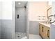 A sleek bathroom with a glass-enclosed shower and modern vanity offering a spa-like experience at 1611 Chestnut Ave, Winter Park, FL 32789