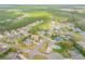 This aerial view shows a suburban neighborhood with well-maintained homes and lush green landscaping at 27 Foxhunter Flt, Ormond Beach, FL 32174