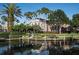 Beautiful water view of the community pond reflecting a large building surrounded by palm trees and lush landscaping at 5016 Park Central Dr # 2231, Orlando, FL 32839