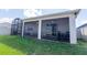 Covered and screened-in lanai with an attached screened-in patio and green grass at 5637 Cedar Chase Dr, St Cloud, FL 34771