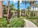 Landscaped community walkway showing lush trees and plants and community building in the background at 586 Orange Dr # 114, Altamonte Springs, FL 32701