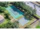 Aerial view of the community tennis and basketball courts surrounded by lush landscaping at 8826 Southern Breeze Dr, Orlando, FL 32836