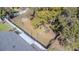 Aerial view of a fenced backyard, featuring mature trees and potential for creating an inviting outdoor space at 9350 2Nd Ave, Orlando, FL 32824
