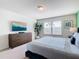 Spacious main bedroom featuring a dresser, windows with blinds, and stylish decor at 201 Jetty Way, Davenport, FL 33897