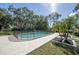 Private backyard pool surrounded by lush greenery and beautiful landscaping at 2721 Ingeborg Ct, Windermere, FL 34786