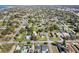 High aerial view showcasing the density and layout of the homes in the surrounding neighborhood at 522 Wisconsin Ave, St Cloud, FL 34769