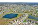 A beautiful community aerial view, featuring homes nestled around ponds with lush green spaces at 64 Citrine Loop, Kissimmee, FL 34758