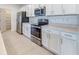 Modern kitchen featuring stainless steel appliances and white cabinets at 64 Citrine Loop, Kissimmee, FL 34758