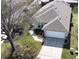 Aerial view of the home showcasing the roof, driveway, garage, and surrounding landscaping at 109 Grosvenor Loop, Davenport, FL 33897