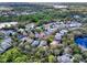 Find your dream home: Aerial view of a community with a central lake and green landscape at 123 Avenham Drive, Deland, FL 32724