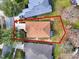 Overhead shot of the home displaying property lines in a residential area at 123 Avenham Drive, Deland, FL 32724