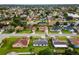 Aerial view showcasing a neighborhood with diverse homes, streets, green lawns, and ponds, perfect for families at 14923 Day Lily Ct, Orlando, FL 32824