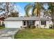 Charming single-story home featuring a well-manicured lawn, a palm tree, and a two car garage at 250 Douglas Dr, Eustis, FL 32726