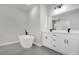 Modern bathroom featuring a freestanding tub, dual sinks, and sleek, minimalist design at 13817 Sw 43Rd Cir, Ocala, FL 34473