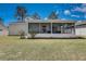 Lush backyard featuring a screened-in lanai, ideal for relaxation and entertainment at 2604 Hollow Ln, Leesburg, FL 34748