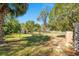 Lush backyard with mature trees and tropical foliage creating a private and tranquil outdoor oasis at 33 Sunset Dr, Debary, FL 32713