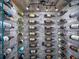 Climate-controlled wine cellar featuring custom racks and stylish lighting at 9918 Pallida Hickory Way, Winter Garden, FL 34787