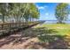 Scenic view of a long wooden dock stretching into a tranquil lake surrounded by lush trees on a sunny day at 105 Lena Ann Dr, St Cloud, FL 34771
