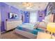 Frozen themed bedroom with dresser, queen sized bed, and white trim at 1507 Carey Palm Cir, Kissimmee, FL 34747