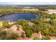 Breathtaking view of a lakefront property surrounded by verdant trees and open fields at 19715 Eaglesview Cir, Umatilla, FL 32784
