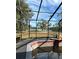 View of the open yard that is partially surrounded by a screen enclosure for the pool at 19715 Eaglesview Cir, Umatilla, FL 32784