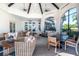 Outdoor lounge area offers comfortable seating and stylish decor for relaxation and social gatherings at 2116 Limestone Trl, Kissimmee, FL 34747