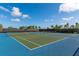 Well-maintained tennis courts with a blue and green surface, perfect for recreational play at 2116 Limestone Trl, Kissimmee, FL 34747