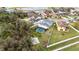 Aerial view of a home showcasing the fenced backyard, private pool, and landscaping at 2831 Orange Haven Way, Kissimmee, FL 34746