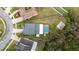 Aerial view of a beautiful home with a screened-in pool and a well-maintained backyard at 2831 Orange Haven Way, Kissimmee, FL 34746