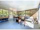 Inviting screened porch furnished with wooden table and chairs, perfect for relaxing and enjoying the outdoors at 32804 Blossom Ln, Leesburg, FL 34788