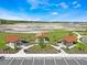 Aerial view of the community mailboxes area, showcasing landscaping and accessibility from the parking lot at 1239 Big Bass Dr, Ormond Beach, FL 32174