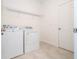 Well-lit laundry room with a washer, dryer, and wire shelving at 14742 Sw 43Rd Terrace Rd, Ocala, FL 34473