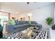 Inviting living room with a gray sectional sofa, a modern coffee table, and a seamless transition to the kitchen at 14742 Sw 43Rd Terrace Rd, Ocala, FL 34473