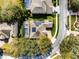 Stunning aerial view of a house with solar panels and a screened-in pool in a lush neighborhood at 2856 Park Meadow Dr, Apopka, FL 32703