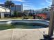 Backyard swimming pool with patio, but needs cleaning and is full of algae at 491 Grandview Ave, Ormond Beach, FL 32176