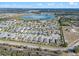 Aerial view of a community, close to a tranquil lake, showing the neighborhood's serene setting at 1711 Lake Sims Pkwy, Ocoee, FL 34761
