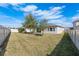 Spacious fenced back yard with grass and trees; great for Gathering activities and outdoor gatherings at 1711 Lake Sims Pkwy, Ocoee, FL 34761