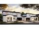Street view of modern two-story homes with white stucco, black trim, and attached garages at 405 Calhoun Pl, Orlando, FL 32801