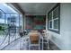 Covered patio featuring a dining table with seating perfect for outdoor meals and entertaining at 561 Pebble Beach Dr, Davenport, FL 33896