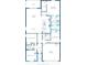 Detailed floor plan showing the layout of a house with bedrooms, bathrooms, kitchen, and living areas at 6634 Rhythm Dr, Mascotte, FL 34753