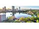 Beautiful cityscape view over lake, capturing downtown buildings and surrounding greenery at 101 S Eola Dr # 1001, Orlando, FL 32801