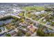 Aerial view of a residential neighborhood, showing distant commercial area at 1201 City Park Ave, Orlando, FL 32808