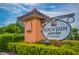 Community entrance sign with manicured landscaping at Fountain Parke at Lake Mary at 2041 Lobelia Dr, Lake Mary, FL 32746