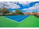 Community tennis court with new net and well-maintained green and blue surface at 2041 Lobelia Dr, Lake Mary, FL 32746