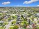 Panoramic aerial view of a community featuring houses, a picturesque lake, and green spaces under a blue sky with scattered clouds at 2229 Churchill Downs Cir, Orlando, FL 32825